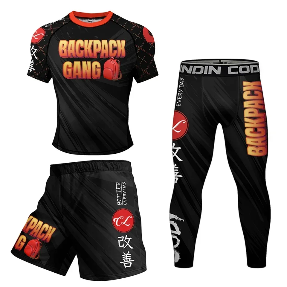 Homens de Compressão MMA Esporte Terno, Muay Thai, Jiu Jitsu Boxing Set, Running Training Sportswear, Fitness Workout, Roupa de ginástica, Rashguard