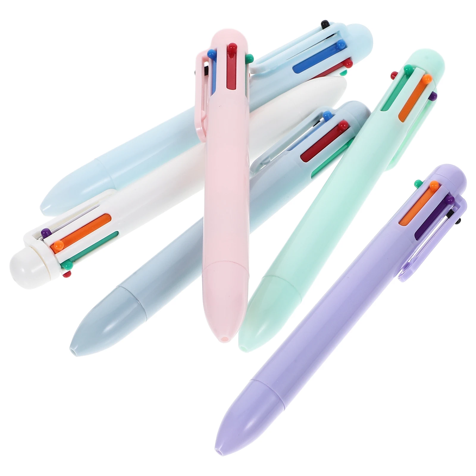 

6pcs Macaron Ballpoint Pens Colorful Student Notebook Retractable Multicolor Pens Ergonomic Writing Smooth Ink Portable Study
