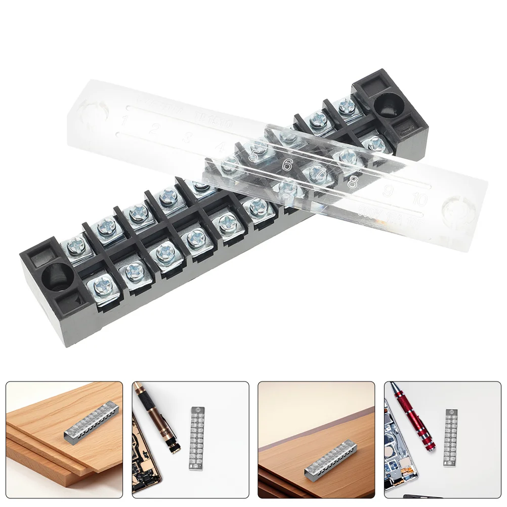 

5pcs Fixed Terminal Block Jumper 10 Pole Strip Tb1510 Din Rail Bridging Connector Wiring Installation