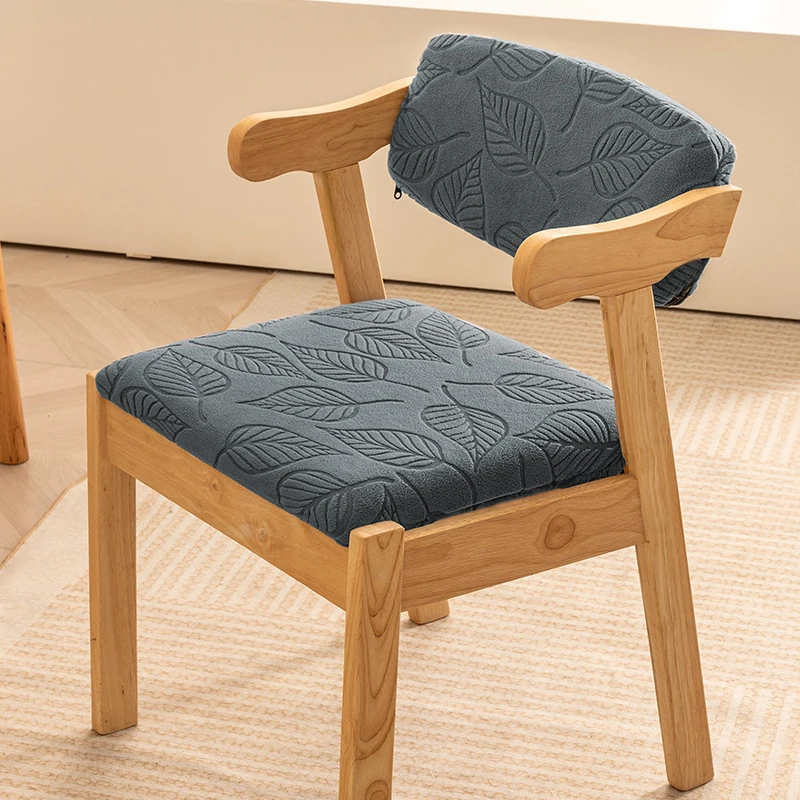 

Elastic Universal Dining Chair Seat Back Cover Set Jacquard Anti-dirty Stool Slipcover Hotel Restaurant Home Wooden Chair Cover
