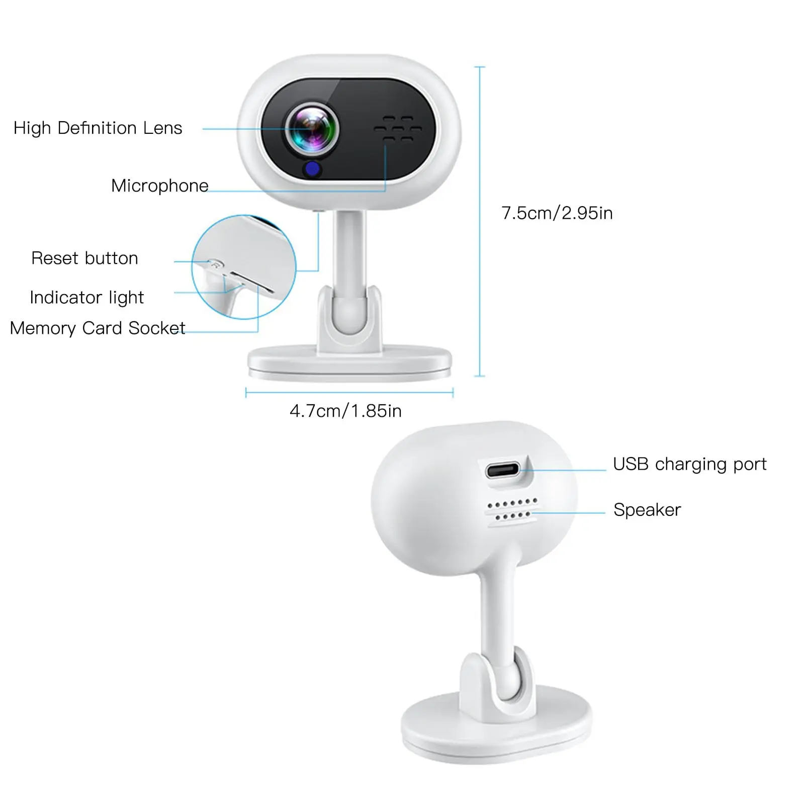 Wifi IP Camera Outdoor Security, 2 Way Audio WiFi APP Viewing Surveillance Camera for Home Security Baby Pet Monitoring