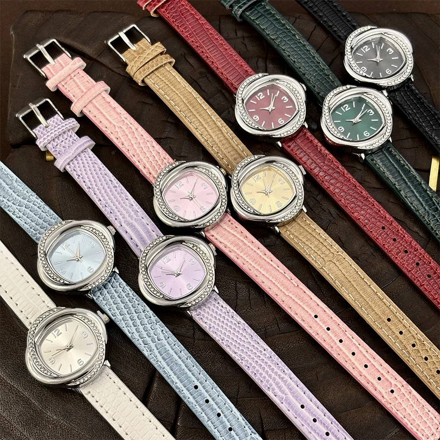 Leather Watch for Woman - Convolvulus Square Dial Minimalist Watch