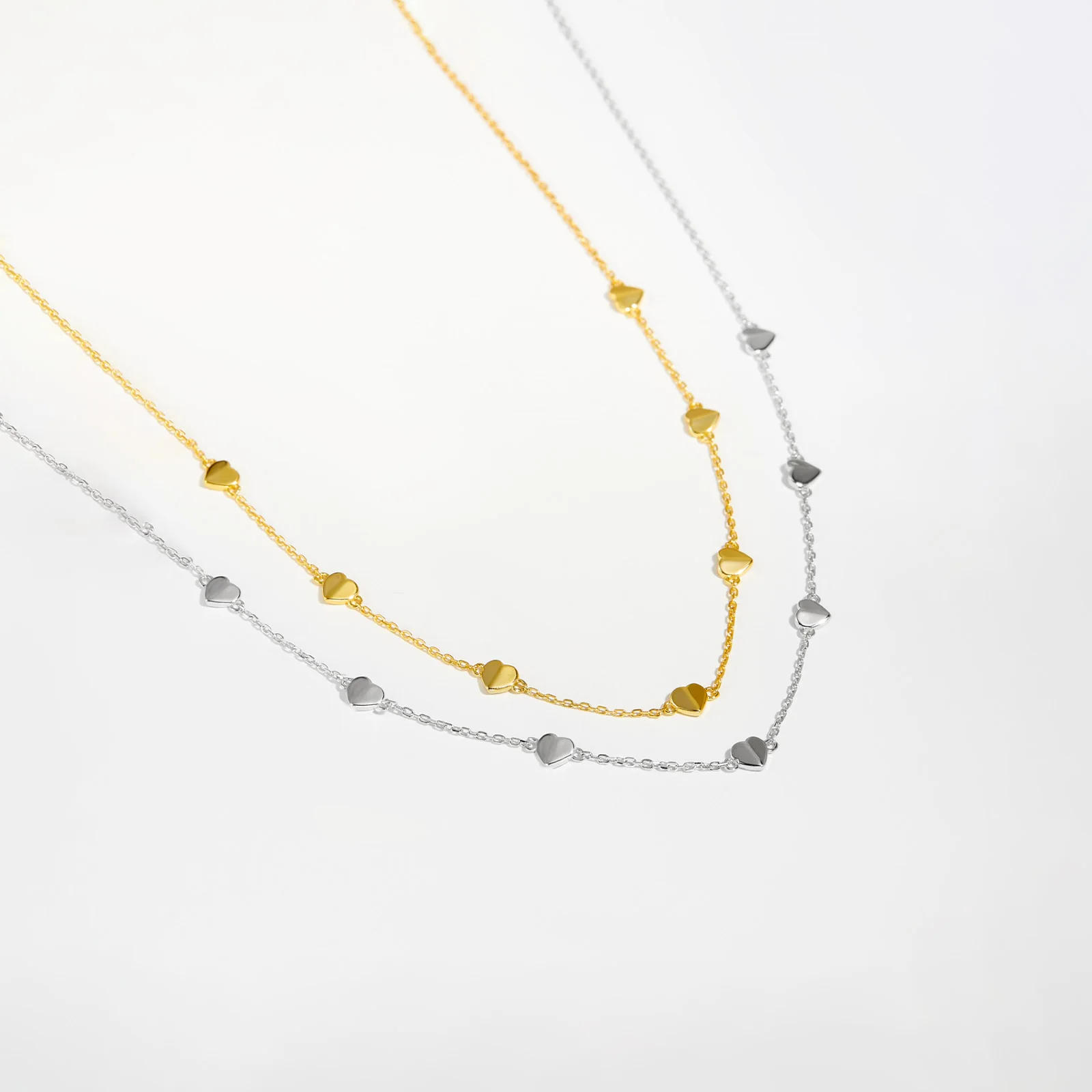 ANDYWEN 925 Sterling Silver Heart Shape Charm Choker Chain Necklace 2021 Women Fine Jewelry Fashion Jewels Luxury Party