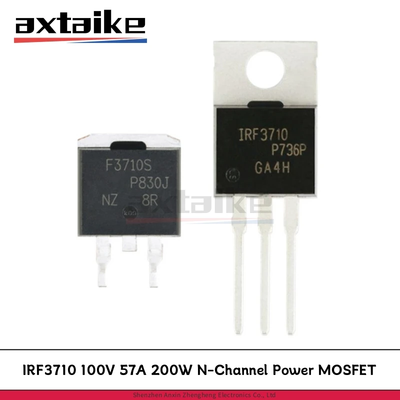 

10PCS IRF3710 TO-220 TO-263 IRF3710PBF IRF3710STRLPBF D2PAK F3710S 100V 57A 200W DIP SMD N-Channel Power MOSFET Transistor