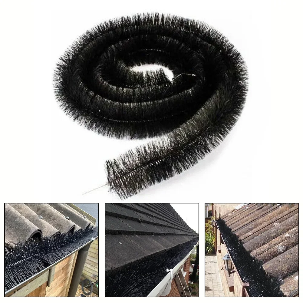 4 Meter Gutter Guard Brush Leaf Filter Protection Clog Remover For Roof Downpipe Downspouts Gutters Components Guards