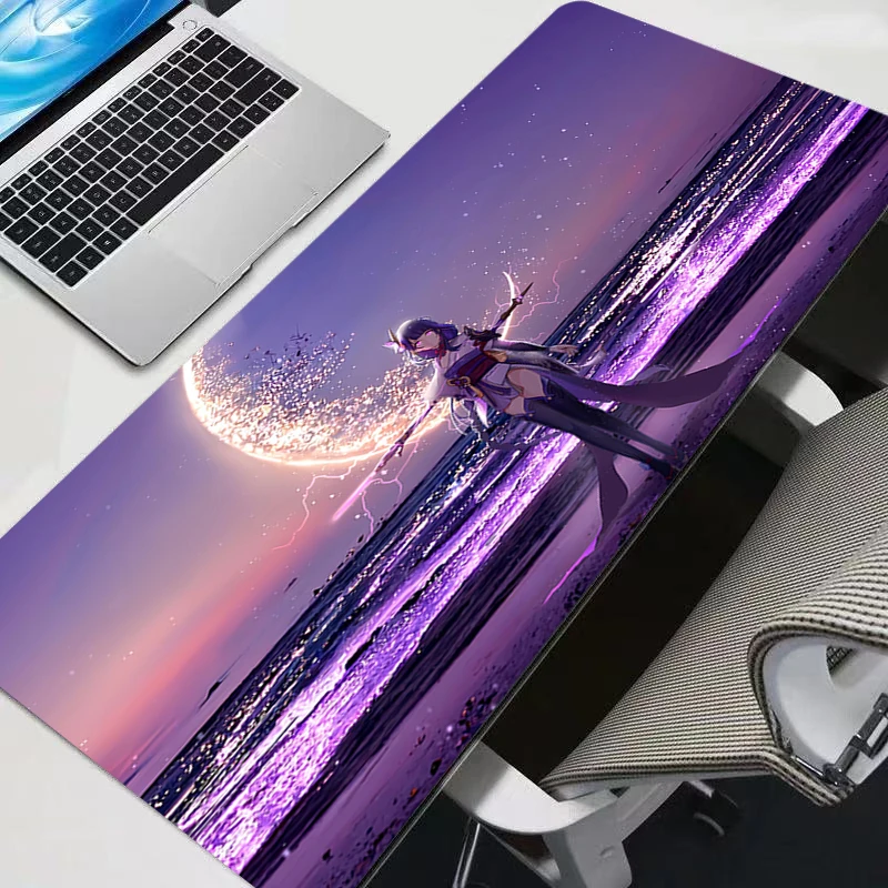 Large Gaming Genshin Impact Raiden Shogun Mousepads Mouse Pad Computer Mouse Mat Desk Pads For PC Keyboard Mats Table Rug