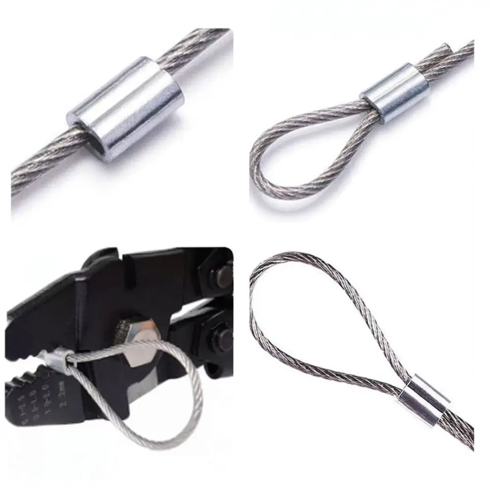 Stainless Steel Cable Thimbles And Aluminum Ferrules Kit Heavy Duty Rigging Hardware For Wire Rope Installation