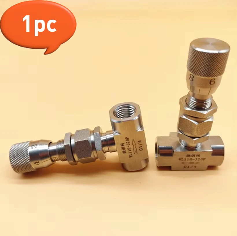 

1 шт. G 1/8 "1/4" NPT 1/2 "игольчатый клапан из нержавеющей стали 304 микрорегулировочный клапан WL11H-320P клапан регулирования потока