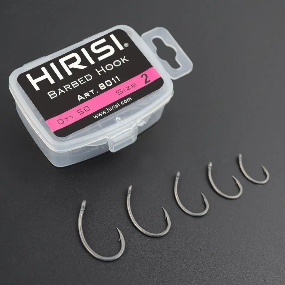 50Pcs High Quality High Carbon Coating Fishing Accessories Fishook Carp Hooks Eyed Fishooks Barbed Pinpoint Claw Hook