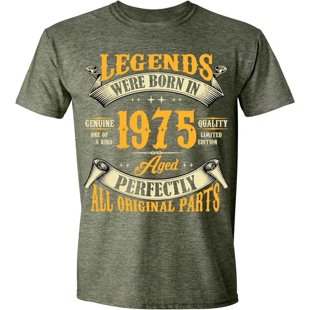  1975 خمر عيد ميلاد قميص 50th سنة أسطورة ولد الجرافيك القطن المحملة للرجال لينة مضحك الرجعية هدية فكرة أبي الزوج العم قميص #3