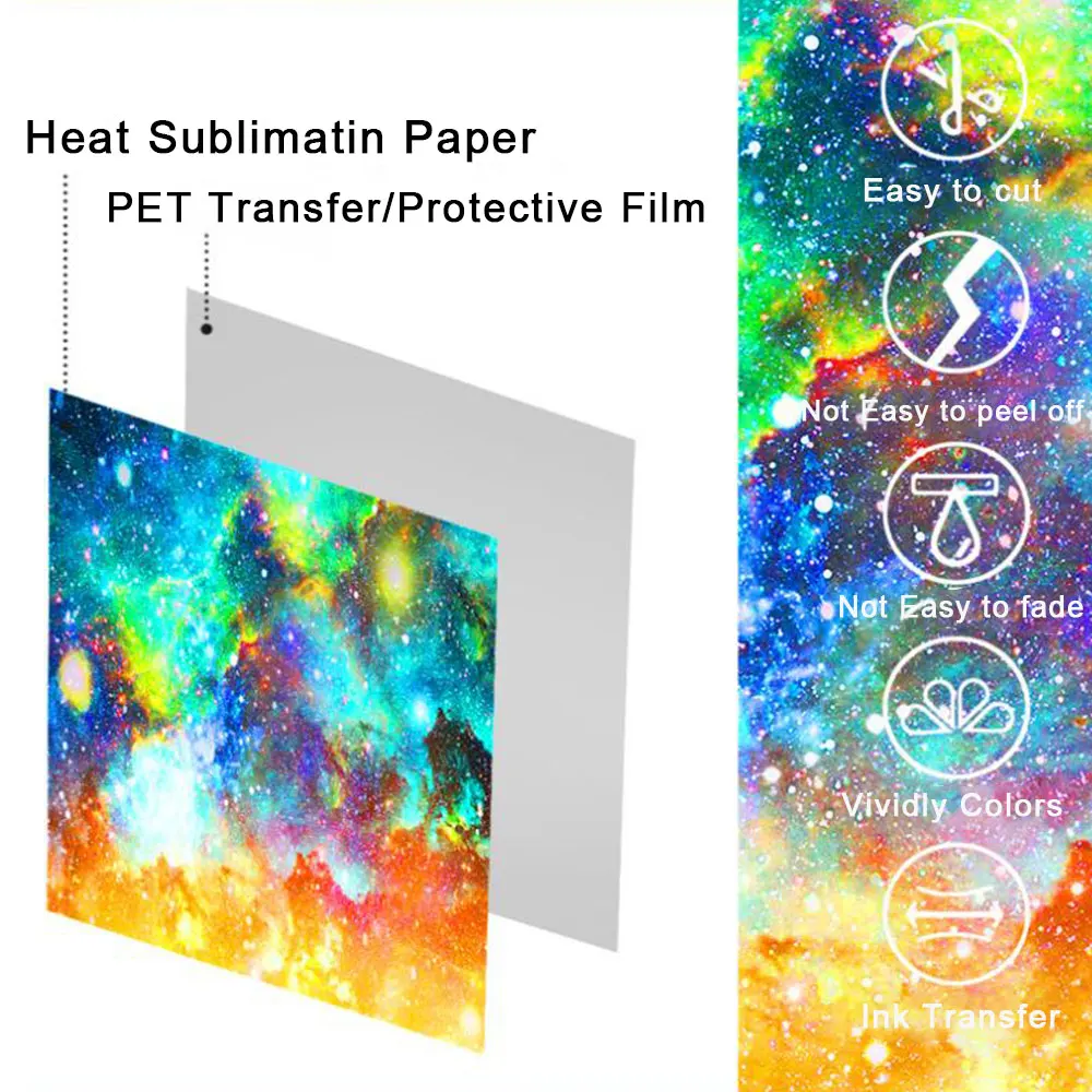 Infusible Ink Transfer Sheet 6 Assorted Colors Sublimation Shining Transfer Ink Paper for Cut Mug Coaster T-shirts Decoration