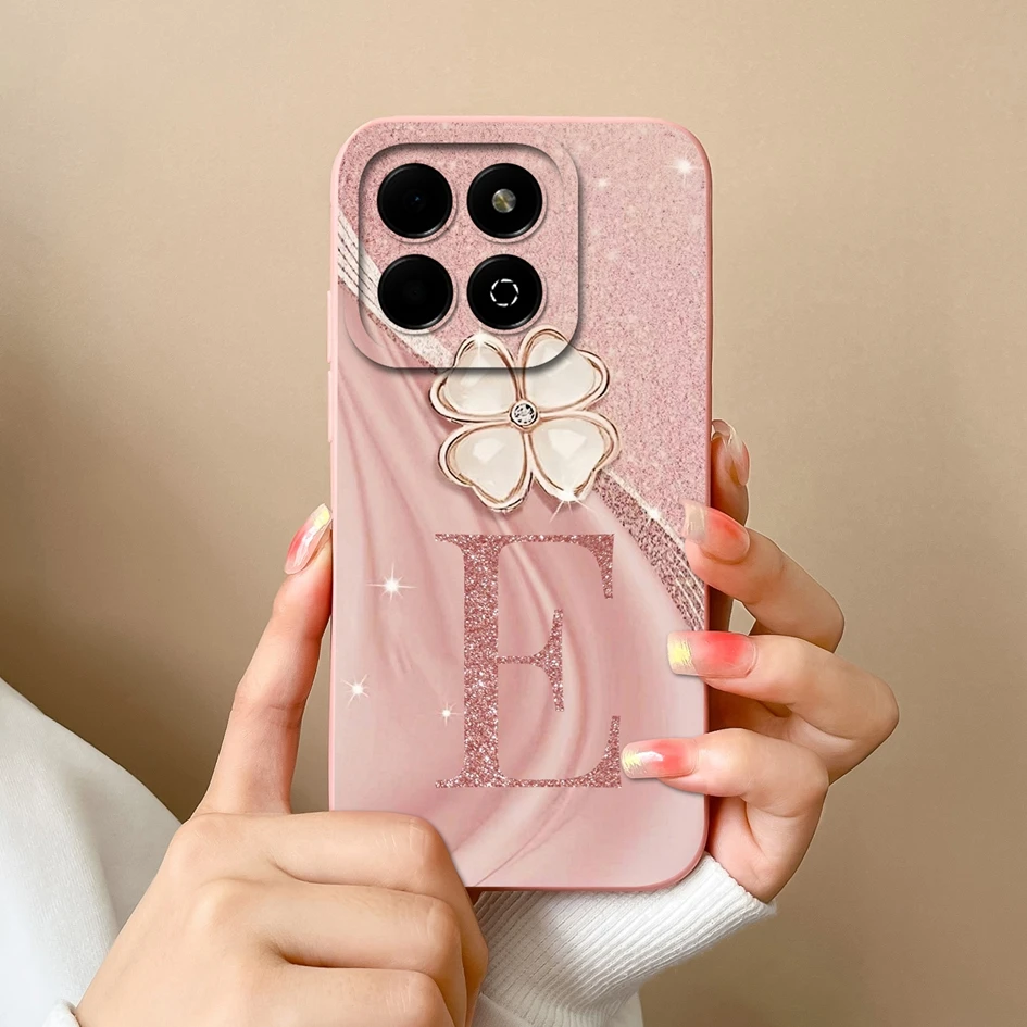 Phone Case For Honor X6b X5b Plus Capa Fashion A To Z Letter Smooth Liquid Protective Back Cover For HonorX6b HonorX5bPlus Funda