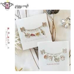 Piggy Craft metal cutting dies cut die mold Bow tag chain Scrapbook paper craft knife mold blade punch stencils dies