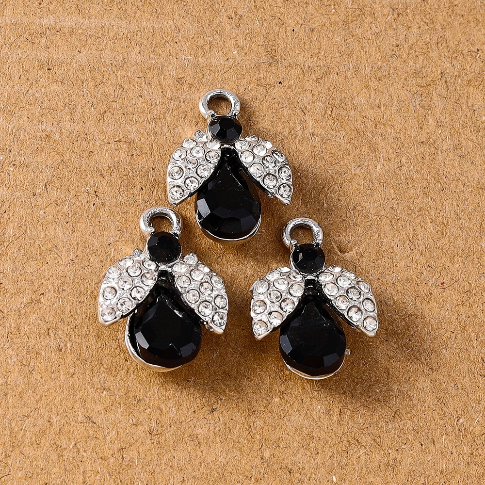 

10pcs Delicate Crystal Zircon Bee Charms Pendants for Jewelry Making Necklace Earrings Bracelet DIY Accessories Supplies