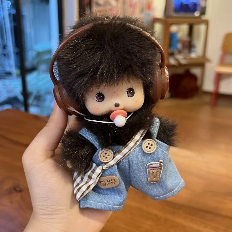 متوفر في المخزون لعبة دمية Monchhichi فستان عصري لطيف تمثال أنيمي سطح المكتب الحلي حقيبة فتاة قلادة الديكور هدية عيد ميلاد