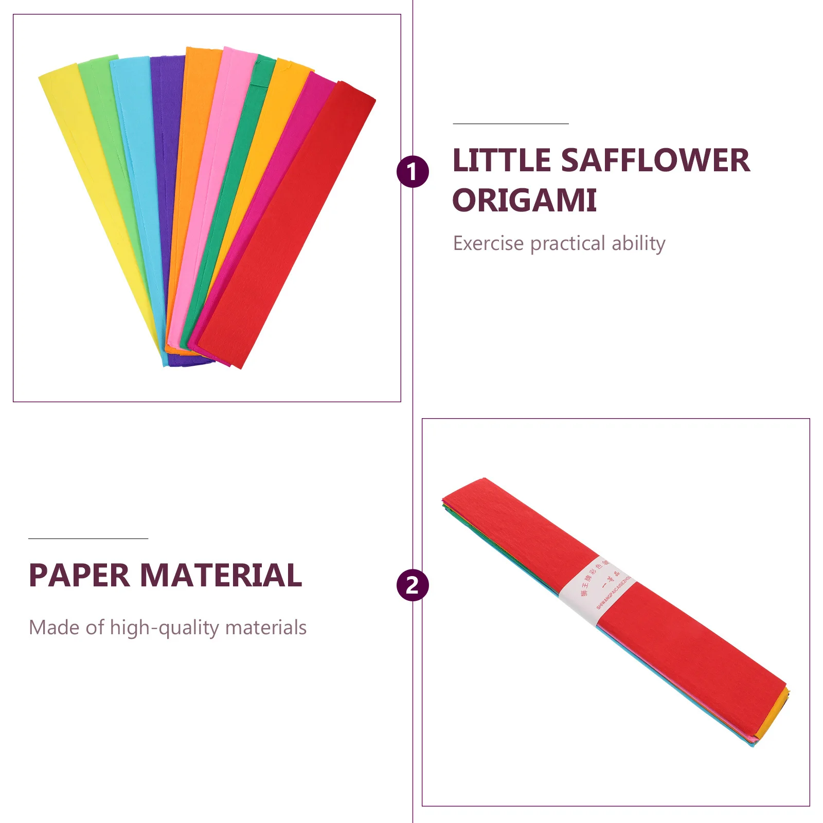 

100 Sheets Crepe Paper Set Assorted Colors Bright Flexible Safe for Kids DIY Handmade Paper Crafts Flower Making Material