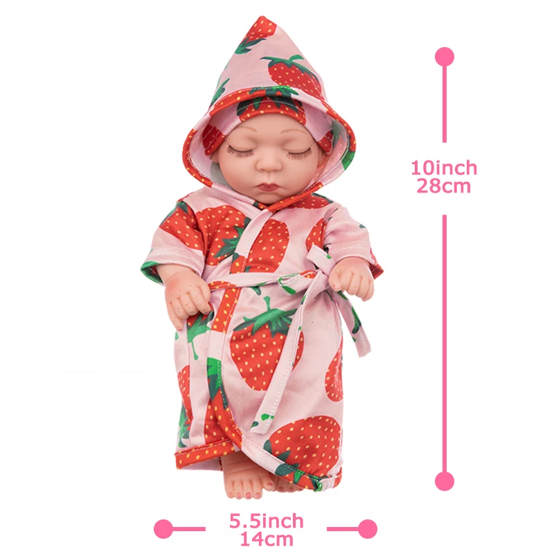 Mini 10 pollici/25 cm baby doll carino coccole morbido lavabile vestaglia pigiama realistico compagno di giochi simulazione bambola rinata migliori ragazze giocattolo regalo