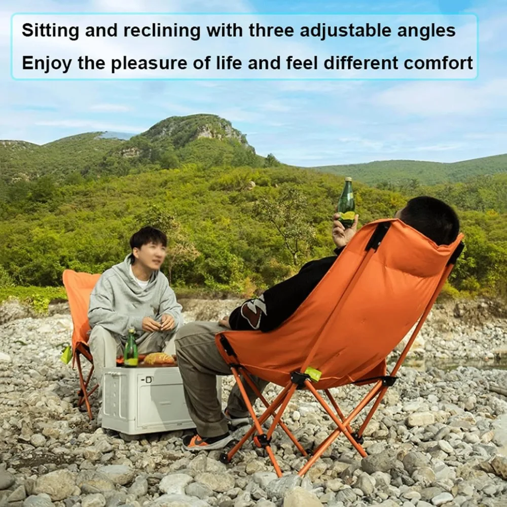 كرسي تخييم قابل للطي عالي الظهر للبالغين - محمول، ترفيه على الشاطئ، متعدد السرعات قابل للتعديل، سعة 330 رطل