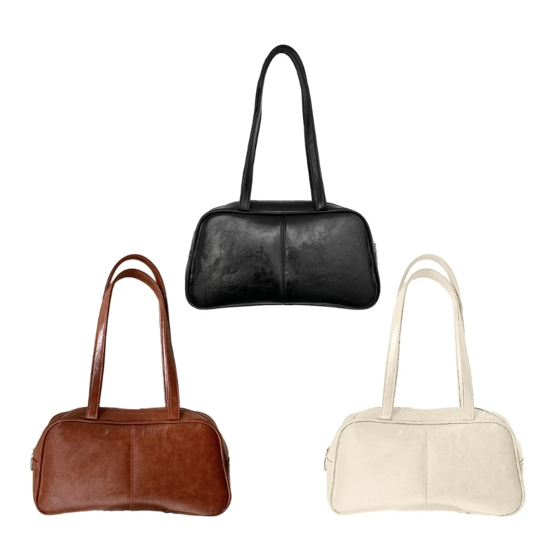 

Women Shoulder Crossbody Bags Solid Color Underarm Bag Ladies PU Leather Handbag