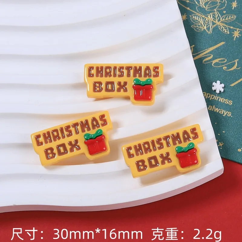 New Christmas Fingerpost Resin Flatback Cabochon For Scrapbook Accessories 10pcs Cute Cartoon Decorative Ornament Cabochon image 2