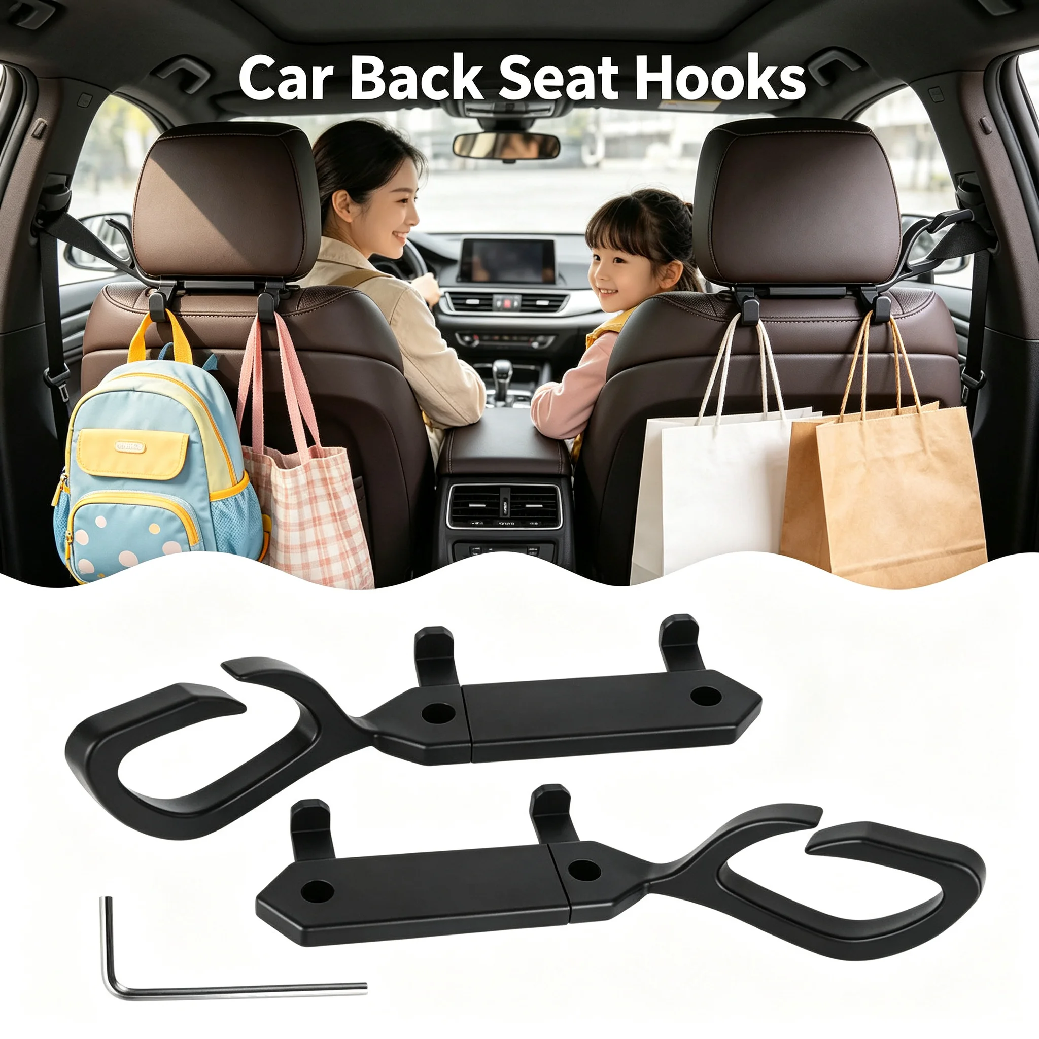 Rear Seat Seat Belt Hook 1 Pair Car Seat Belt Guide Car Seat Belt Length Adjustment Manager Universal Car Seat Hook