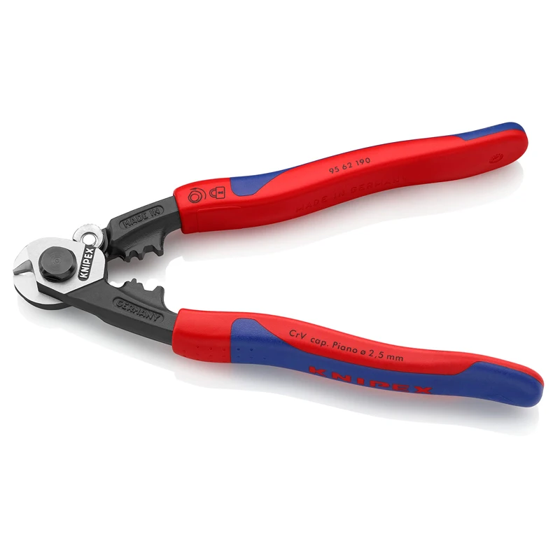 KNIPEX  95 62 190 Wire Rope Cutters Multi-Component Comfort Grip 7 1/4-Inch Ergonomic Forged Plier