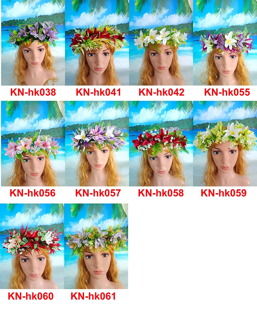 

Free Shipping KN-hk057 20Pcs/lot Artificial Silk Lily Headband Haku Hawaii Floral Headwear Crown Dance Garland Flower Head Lei