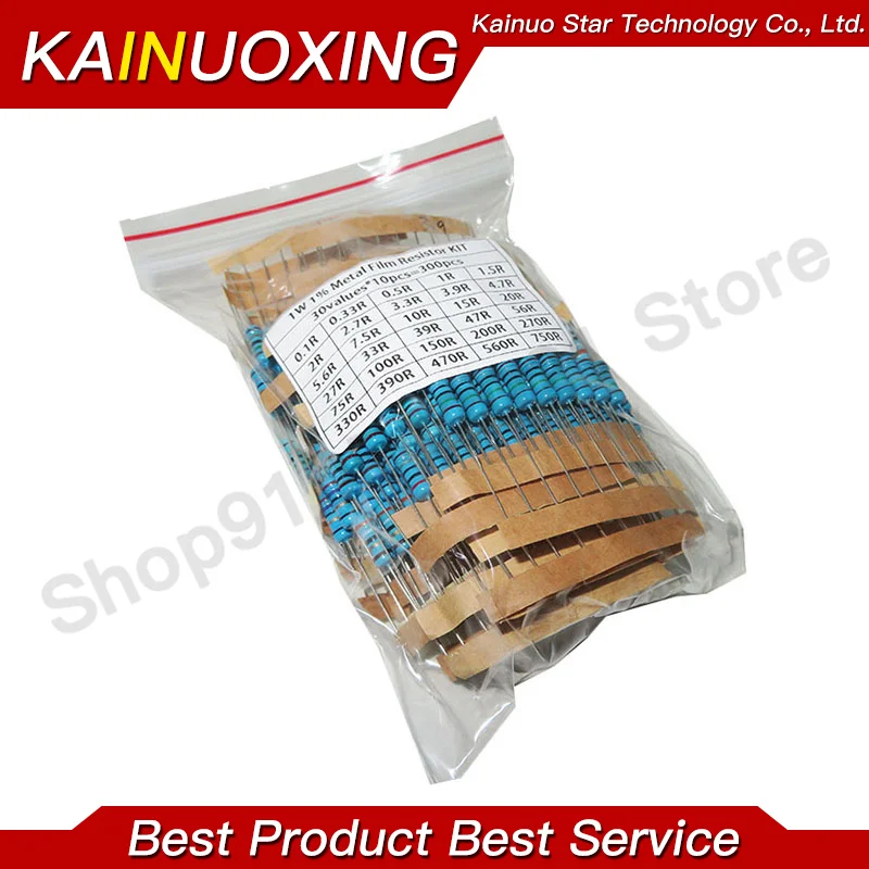 150PCS 300PCS 1/4W 1/2W 1W 2W 3W Resistance 1% Metal Film Resistor Assortment Kit Set 30Kinds Each 5/10PCS 1~750 1K~820K Ohm