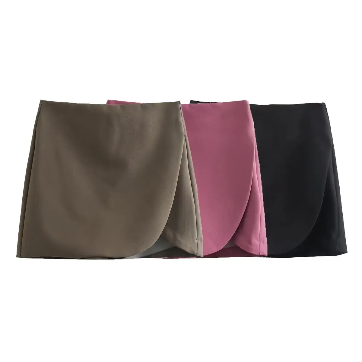 ZEVITY New Women Fashion Solid Color Asymmetrical Shorts Skirts Female Side Zipper Casual Hot Shorts Chic Pantalone Cortos P3013