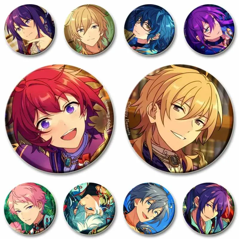 

Pop Game Koga Oogami Hidaka Hokuto Brooch Ensemble Stars Cartoon Badge Backpack Shirt Lapel Pins Fans Collectible Jewelry Gifts