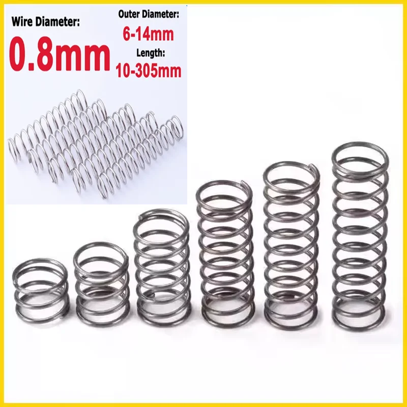 

Wire Diameter 0.8mm 304 Stainless Steel Spring Steel Y-shape Compression Spring OD 6/7/8/9/10/11/12/13/14mm Length 5-305 3-10pcs