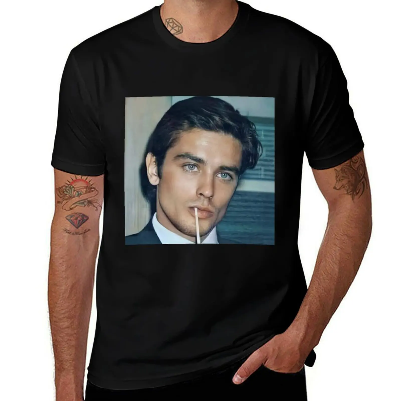 

alain delon T-Shirt man t shirt luxury t shirts for man cotton funny T-Shirt
