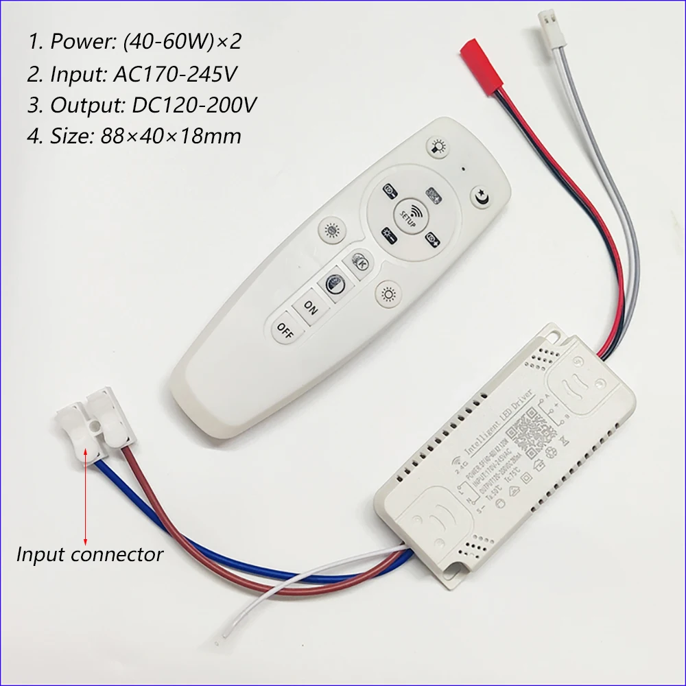 APP control LED driver 2.4G remote intelligent LED transformer (12-24W)X2 (40-60W)X2 for dimmable color-changeable chandelier.