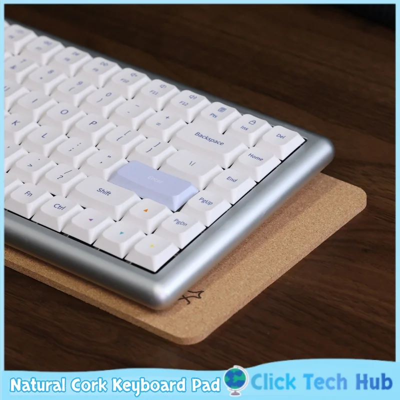 Chosfox Natural Cork Keyboard Pad Shockproof Noise Reducing Customizable Fits 60%-100% Mechanical Keyboards Dampens Typing Sound