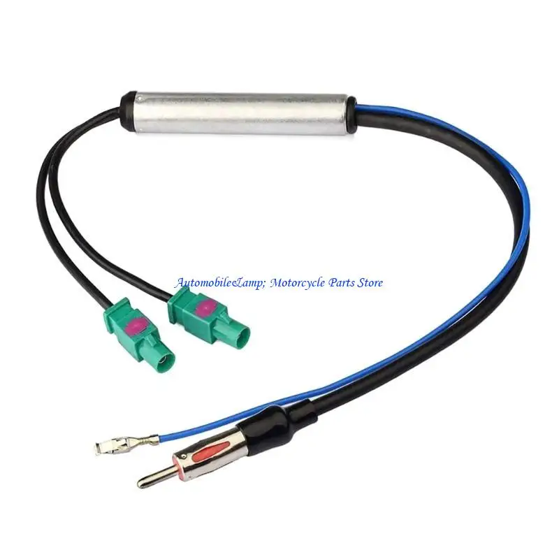 H7BD Dual Fakra-1Din Aerial Antenna Adapter Radio Adaptor Antenna FM Cable