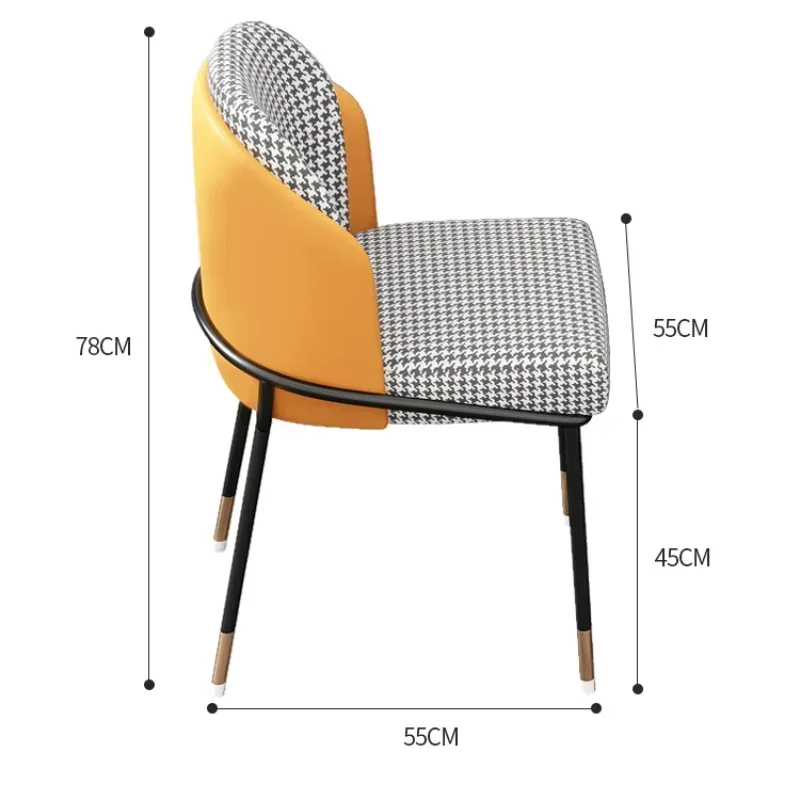 Shower Dining Room Chair Modern Armchairs Kitchen Furniture Office Minimalist Chairs Metal Design Home Krzeslo Soft DC-449 image 6