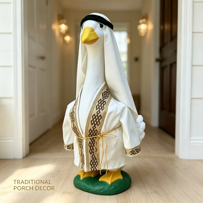 Porch Goose Prince Outfit Set 23 Inch Cape and Gold Crown for Lawn Garden Statue Decoration Goose Not Included