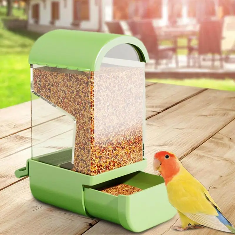 Bird Feeder For Cage Transparent High Quality Automatic Bird Hanging Container Cage Accessories and supply For Busy People