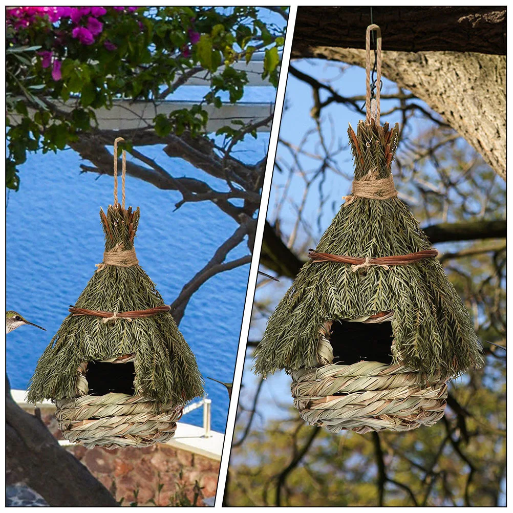 

Handwoven Seagrass Bird Nest Hanging Garden Decoration Outdoor Breeding Cave Bird House Natural Design Birds Hanging House