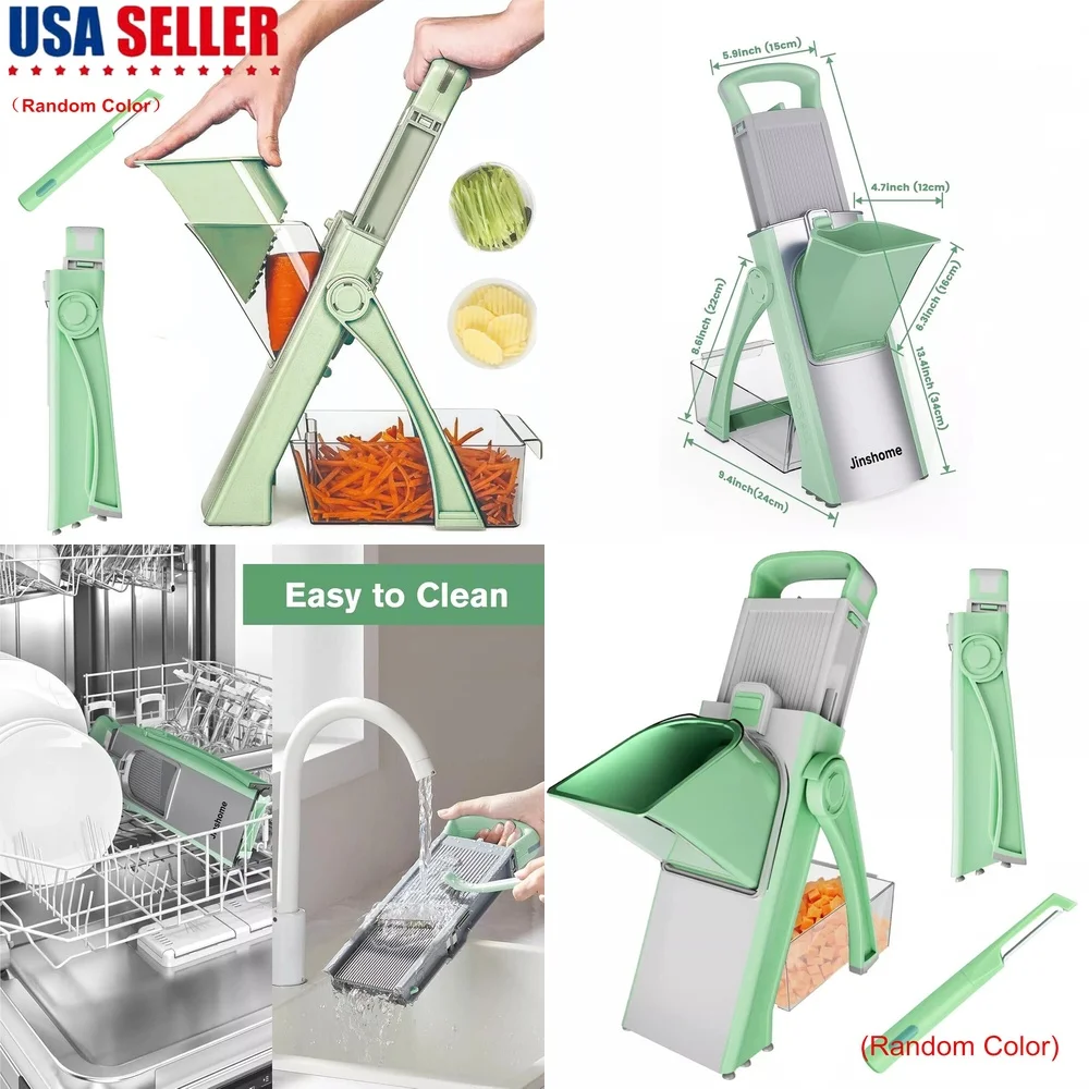 

Fruit & Vegetable Tools5 in 1 Vegetable Chopper Mandoline Slicer with Safety Guard Adjustable Food Cutter for Potatoes Carrots