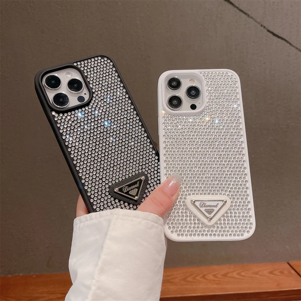 Luxury Bling Glitter Diamond Phone Case For iPhone 14 Pro Max 13 12 11 15ProMax 15plus Fashion Shockproof Case Cover Coque Funda