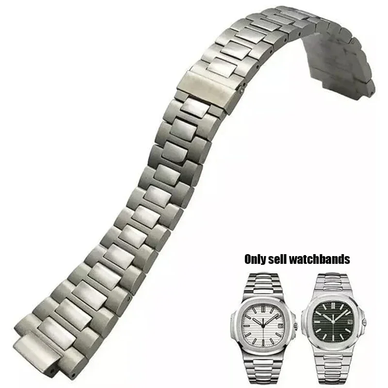 25X13mm Stainless Steel Watch Strap Bracelet Metal With Folding Clasp For Patek Philippe Nautilus 5711 5726 Series Watchband