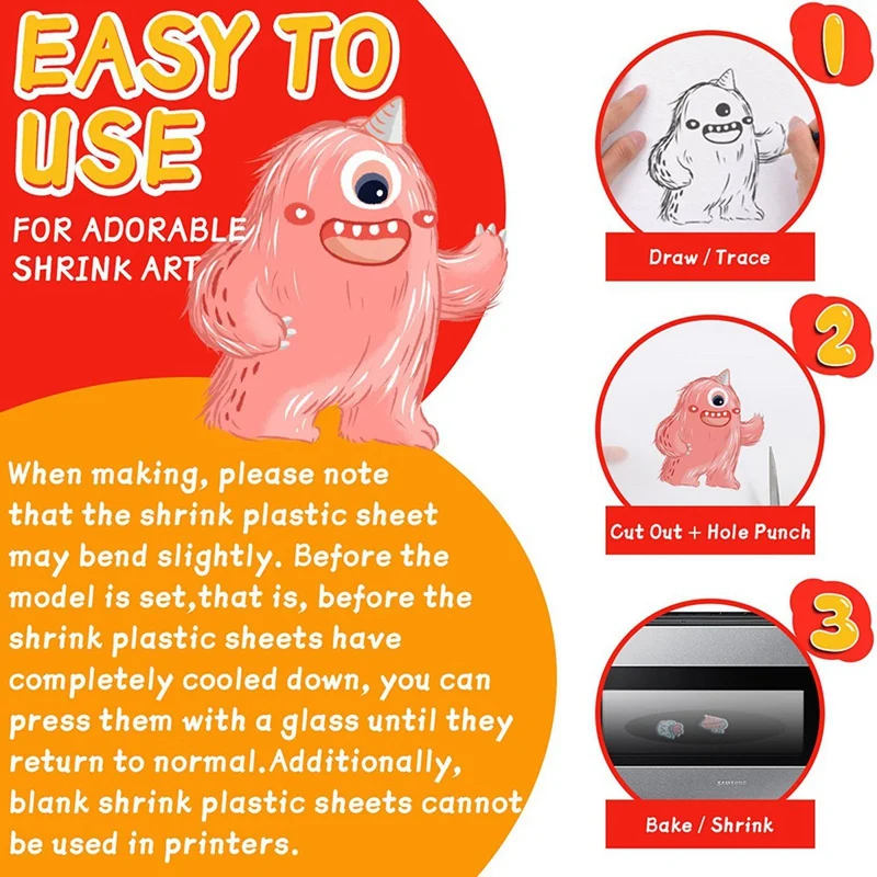 ABRU-213PCS Heat Shrink Sheets Keychain Kit With 12PCS Shrink Sheets,3PCS Shrink Paper With Pattern,Colored Pencils