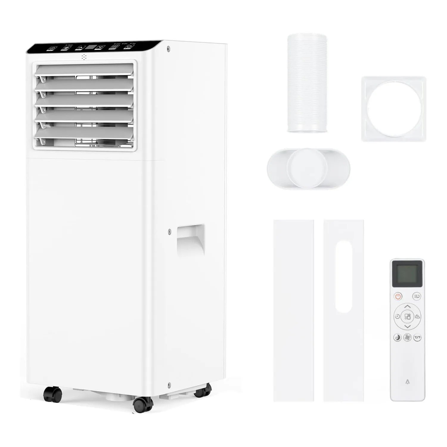 Condizionatore d'Aria Portatile 7000Btu/H 9000 Btu/H, Condizionatore 4-in-1, Ventilatore, Deumidificatore, Ventilazione con Telecomando, Timer 24H