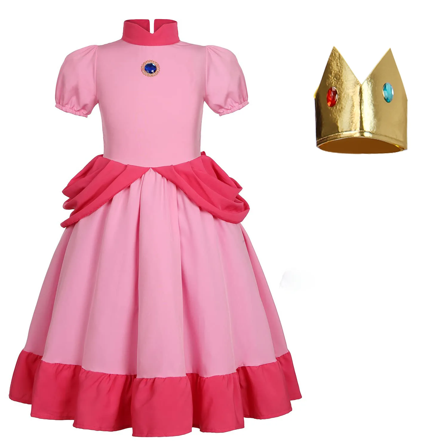 

Bros Peach Princess Cosplay Costume Princess Daisy Cosplay Dress