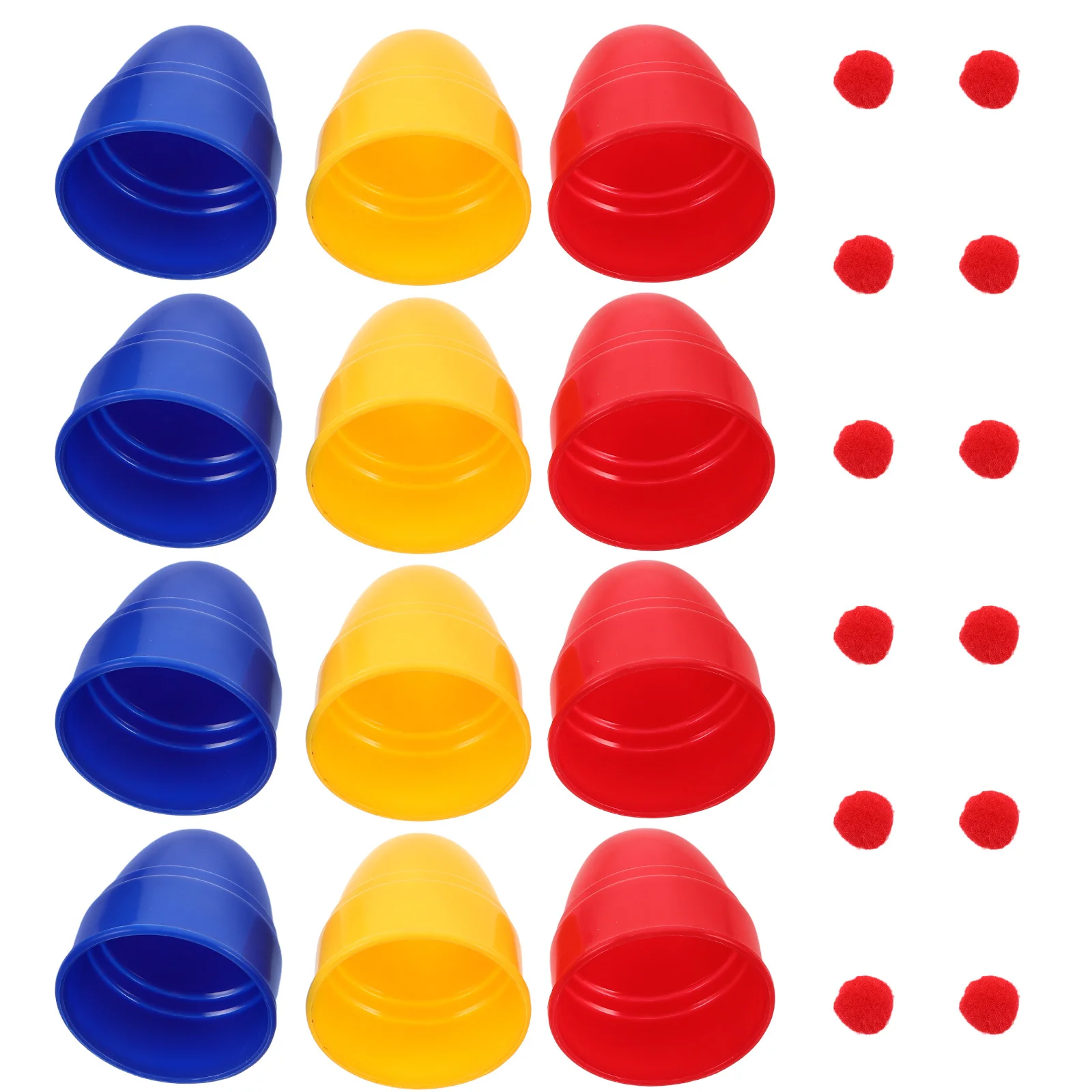 

10Sets Trick Cups and Balls Set Knitted Balls Magician Props for Kids Beginners Party Performances Tricks Kit