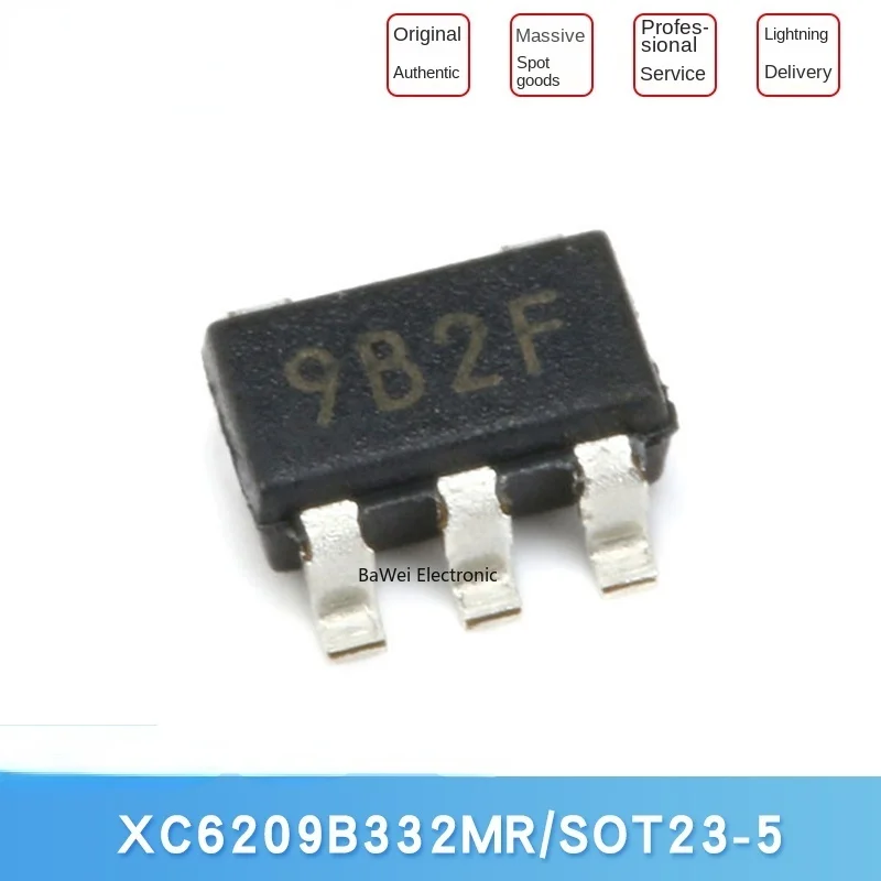 Original genuine XC6209B332MR SOT-23-5 150mA positive voltage low differential linear voltage regulator (10PCS)