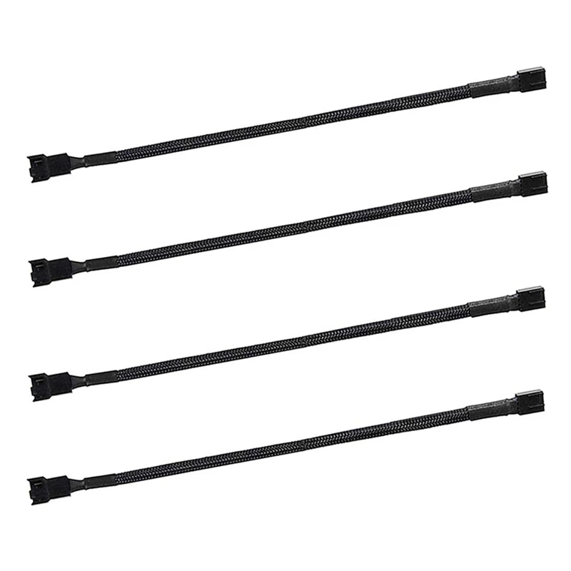 T88C 4PCS 4 핀 PWM 팬 확장 전원 케이블 커넥터 케이스 남성-여성 4 핀/3Pin 팬용 케이블 연장
