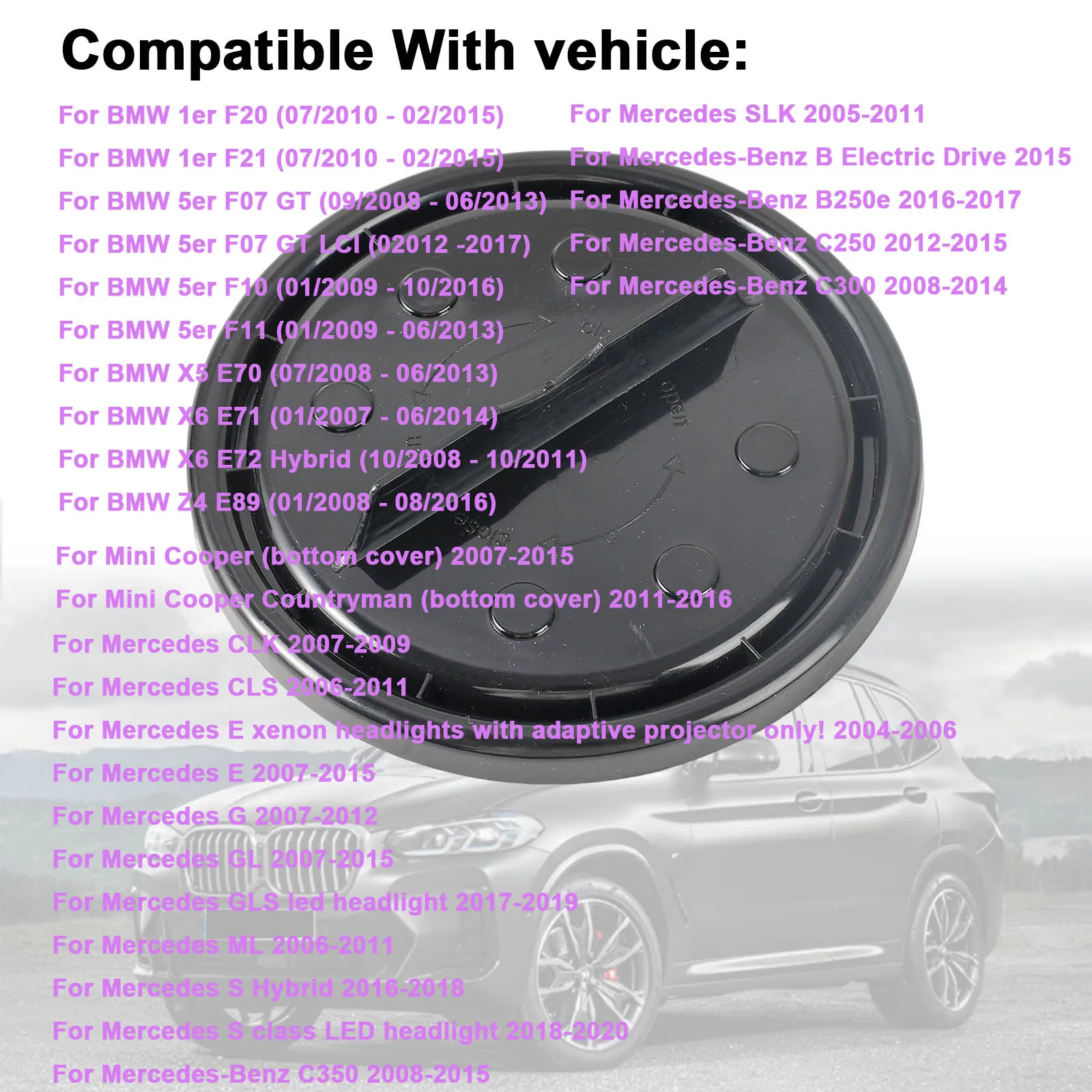 Headlight Low Beam Back Cover Cap For BMW 1 5 X5 X6 F20 F21 F10 F07 Mercedes-Benz CLK CLS E GL ML VW Jetta Vento 63117348932