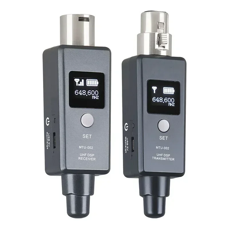 

Microphone Wireless Transmitter Receiver Guitar Audio Transmission System XLR Connection Built-in Rechargeable Battery